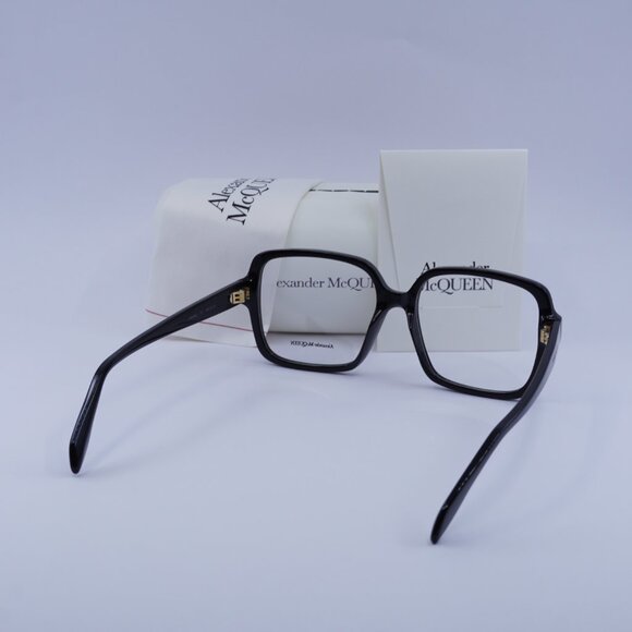 Alexander McQueen AM0286O 001 Square Eyeglasses 55mm - Black - Picture 11 of 11